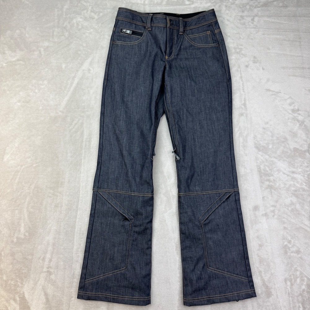 Athleta Denim Snow Pants Womens 0 Blue Flare Ski Snowboard Winter Hiking 2011